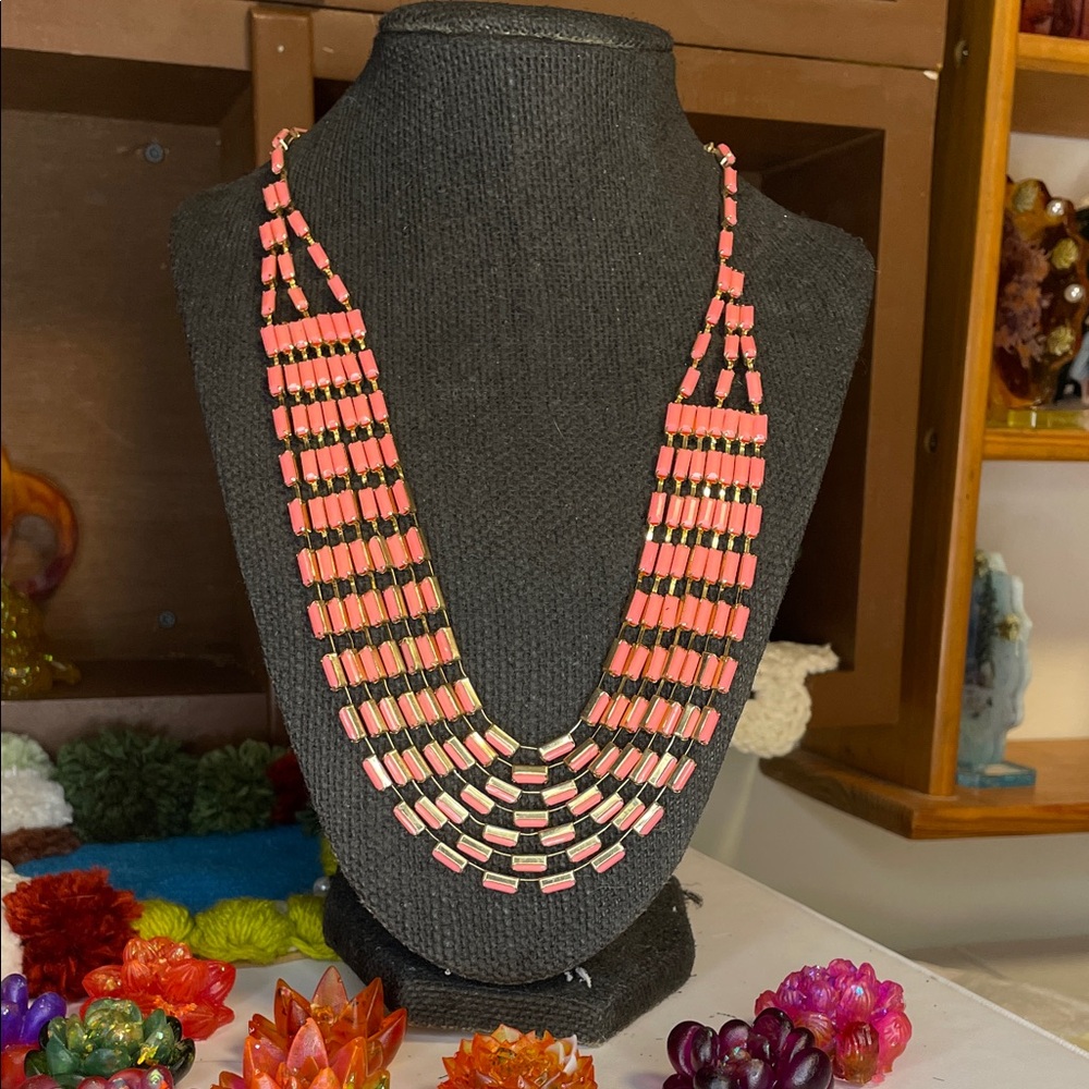 Pink and Gold Statement Necklace